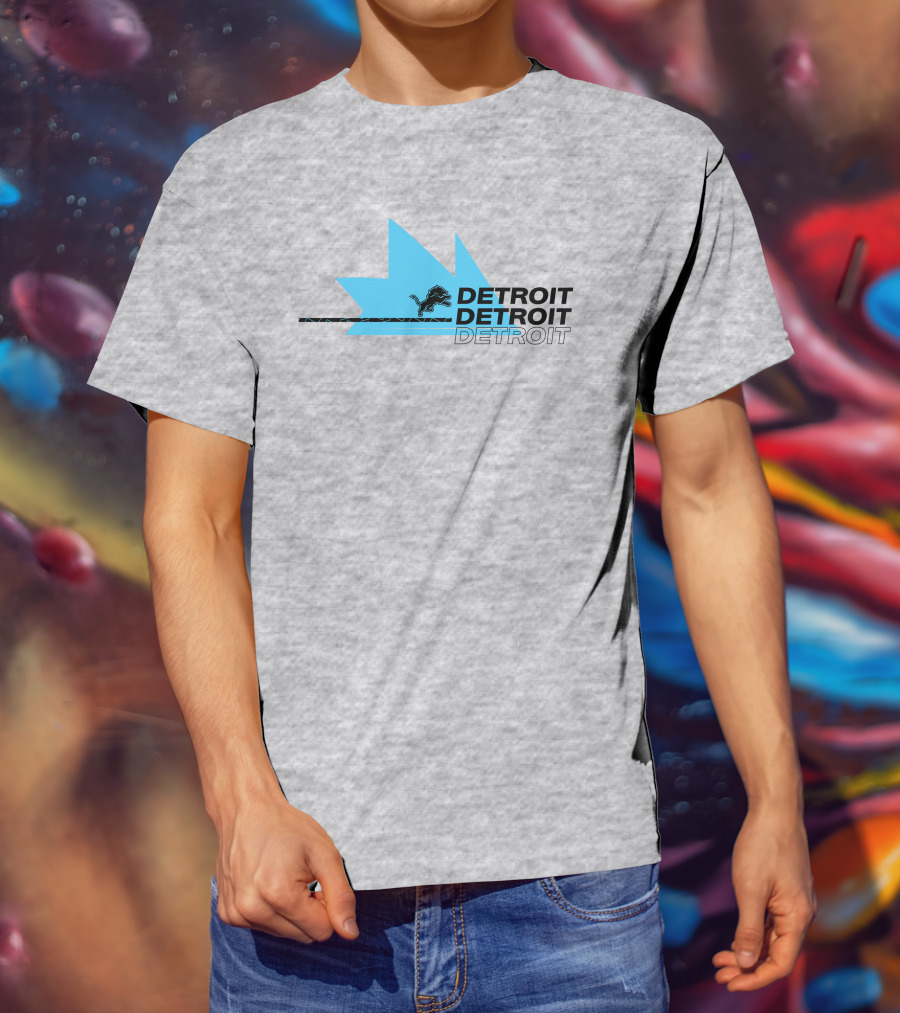 Ninja X Detroit Lions Midwest Blue Lion Emblem T-Shirt