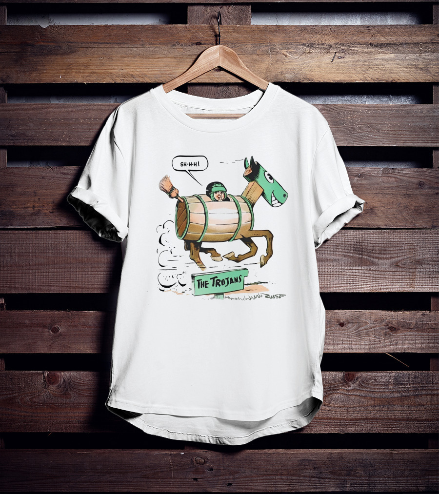 Tulane Football Sh-H-H The Trojans Trojan Horse Cartoon T-Shirt