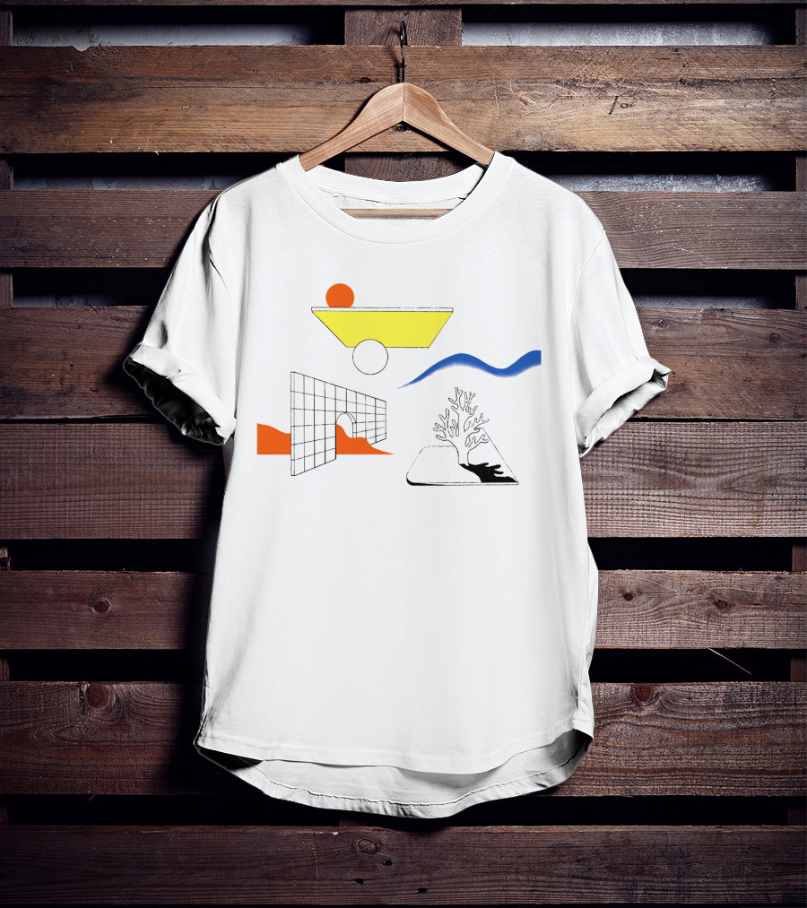 Winter Flower Reimagined Geometric Abstract Reflections T-Shirt
