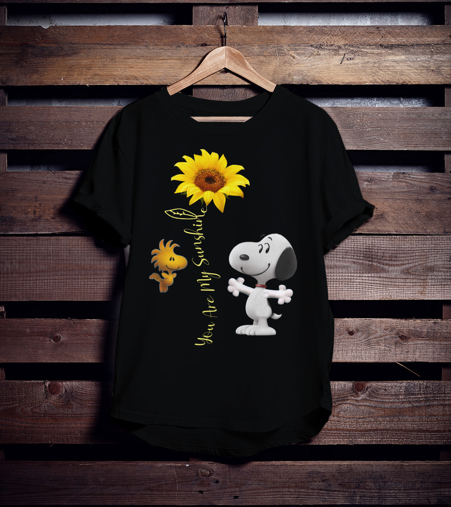 Snoopy And Woodstock You Are My Sunshine Sunflower T-Shirt