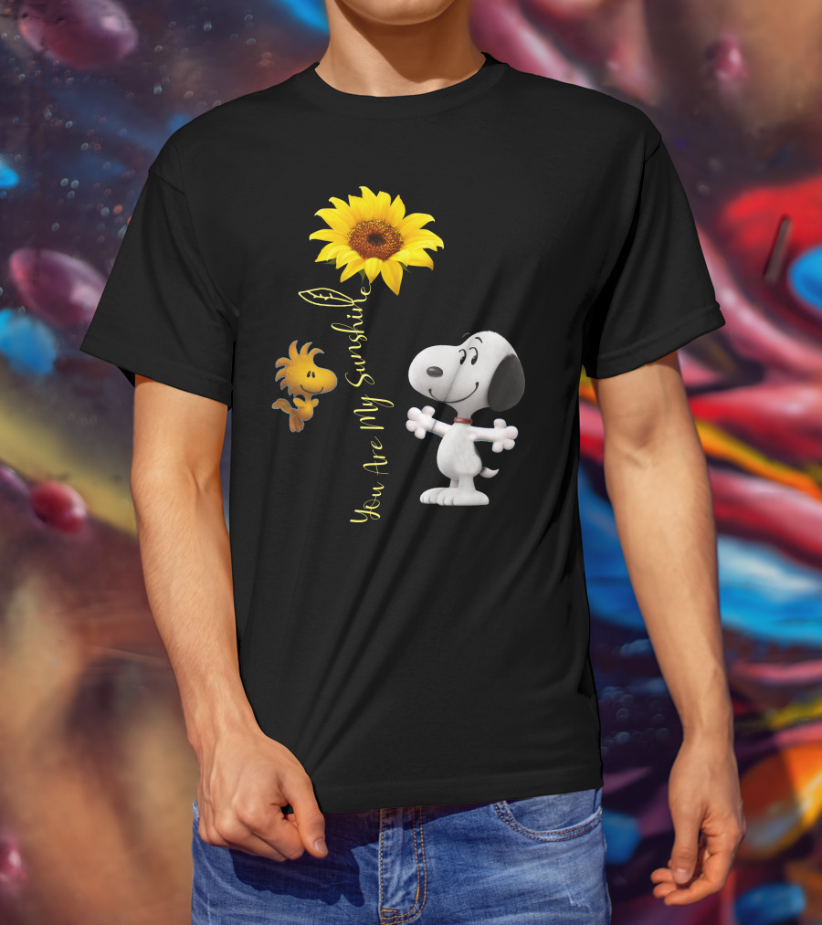 Snoopy And Woodstock You Are My Sunshine Sunflower T-Shirt