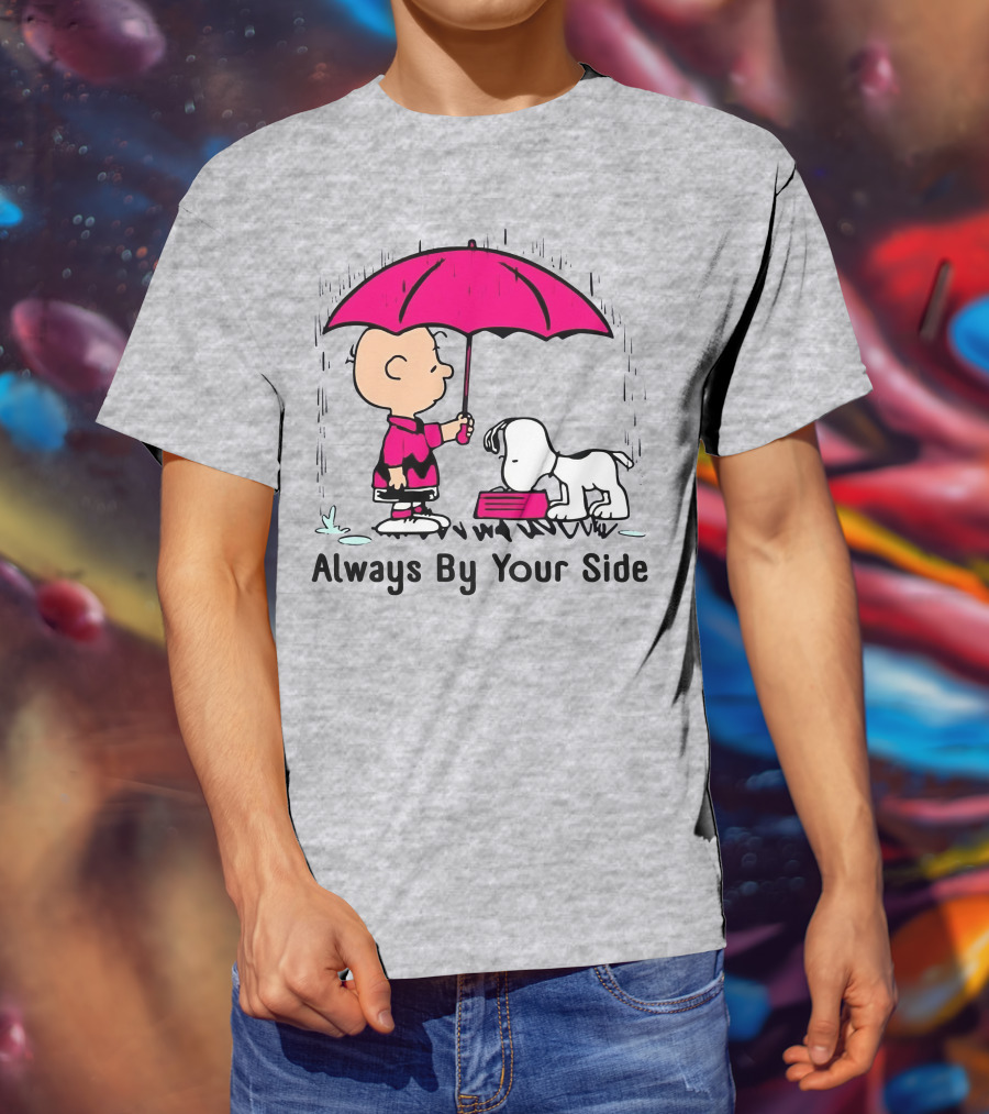 Always By Your Side Charlie Brown Snoopy Umbrella T-Shirt