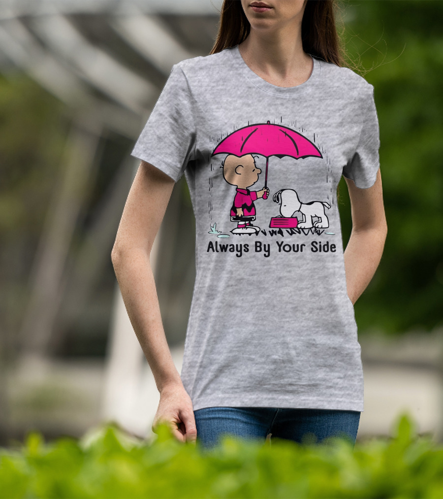 Always By Your Side Charlie Brown Snoopy Umbrella T-Shirt