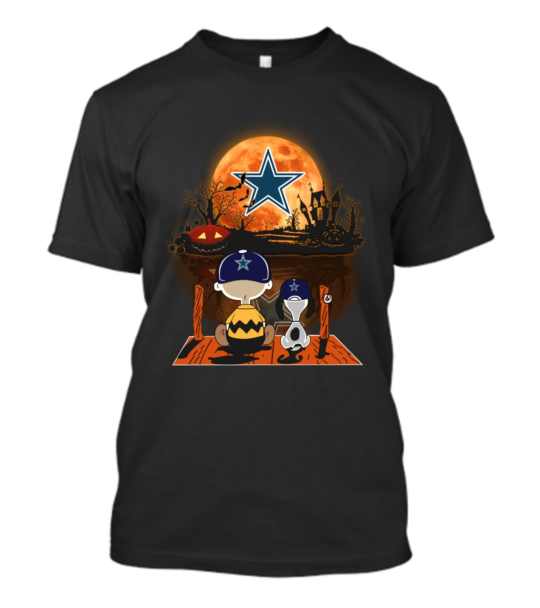Dallas Cowboys Halloween Moon Star Pumpkin Patch T-Shirt