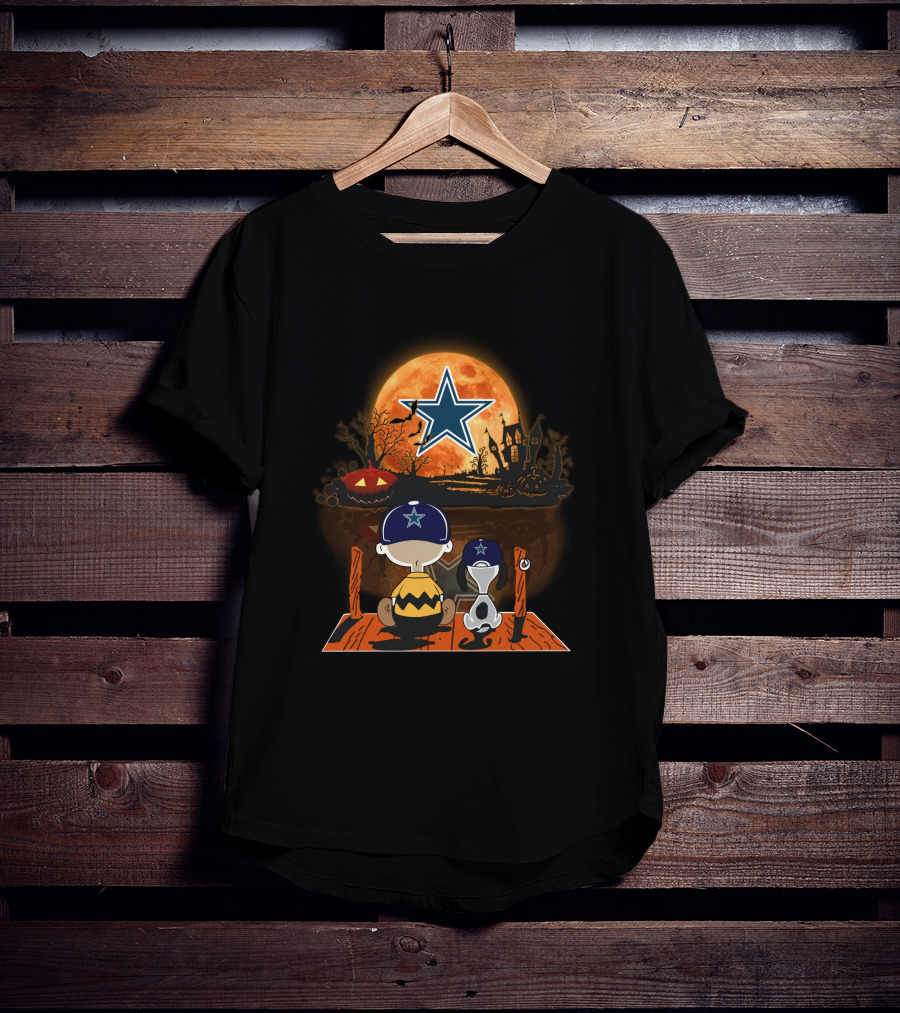 Dallas Cowboys Halloween Moon Star Pumpkin Patch T-Shirt