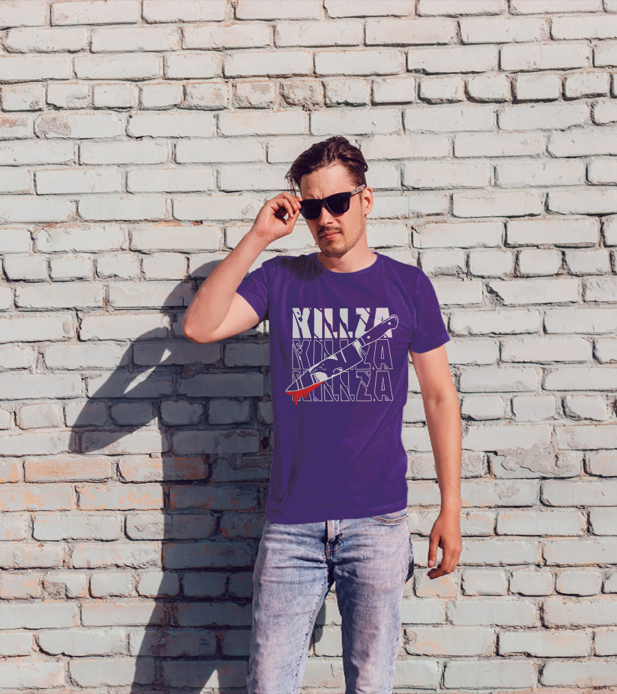 Killza Knife Graphic With Bold Repeated Text T-Shirt