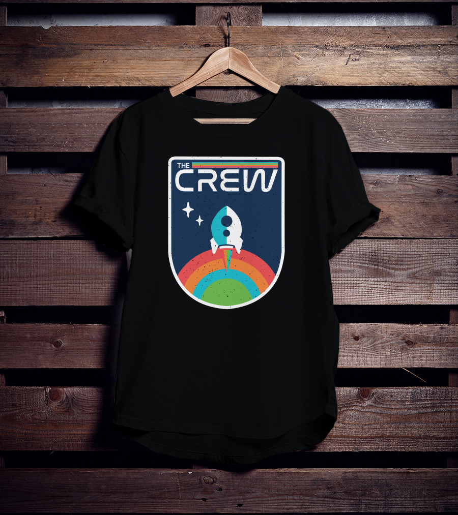 THE CREW Vintage Rocket Launch Cosmic Rainbow T-Shirt
