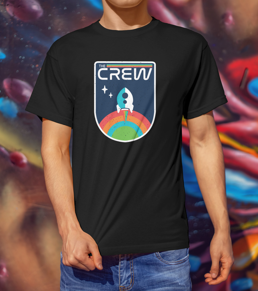 THE CREW Vintage Rocket Launch Cosmic Rainbow T-Shirt