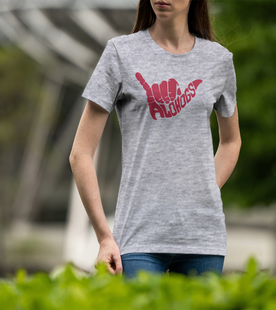 Shaka Hand Gesture With Alohogs Text T-Shirt