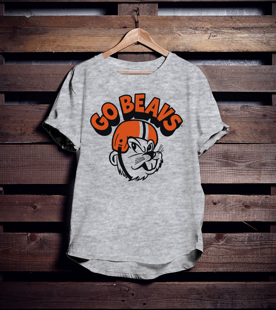 Vintage OSU Go Beavs Football Beaver Mascot T-Shirt