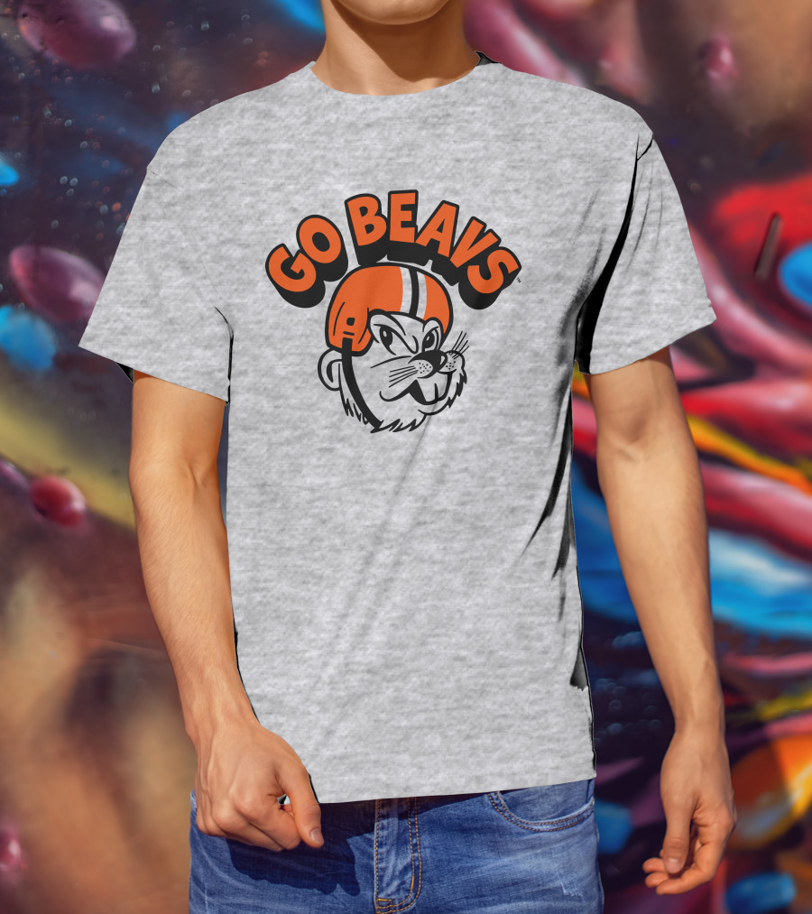 Vintage OSU Go Beavs Football Beaver Mascot T-Shirt