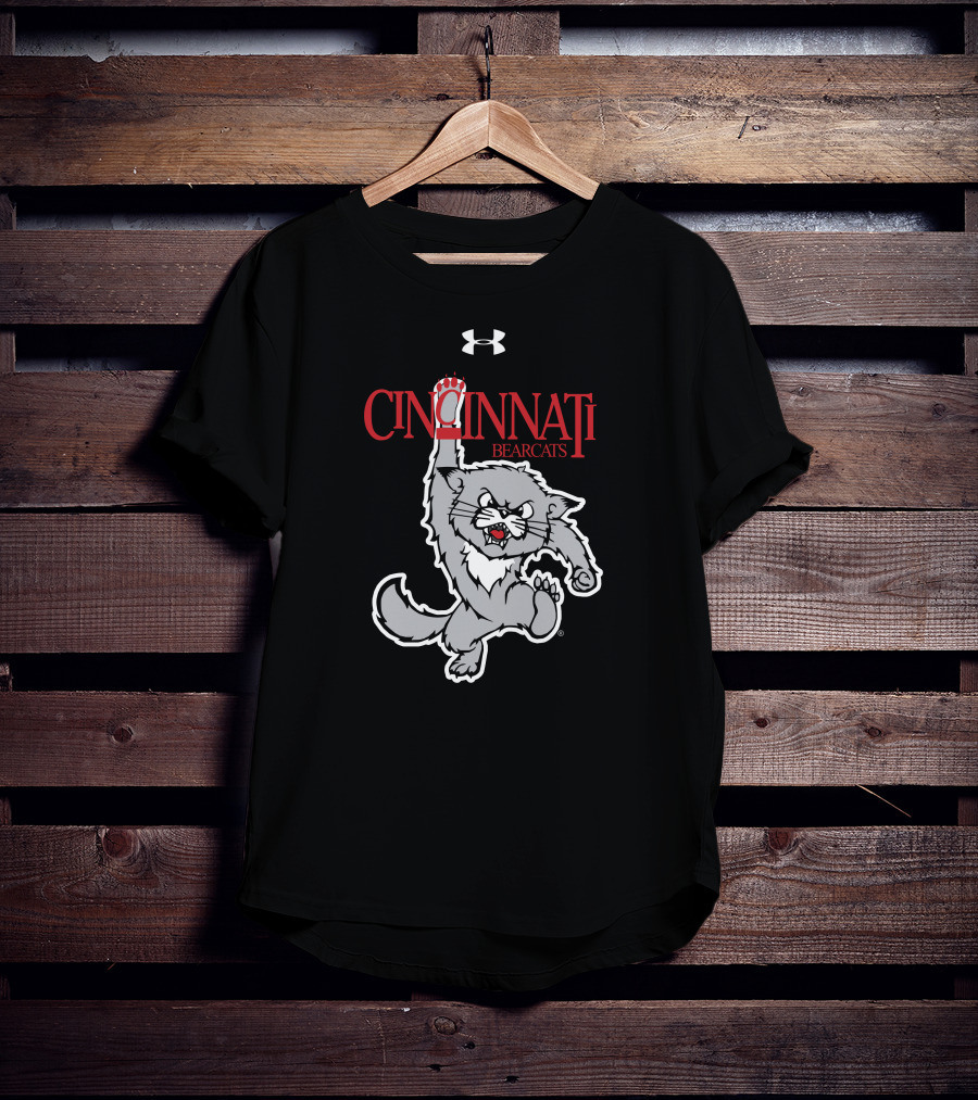 Cincinnati Bearcats 1990s Vault Logo Under Armour Retro Jumping Bearcat T-Shirt