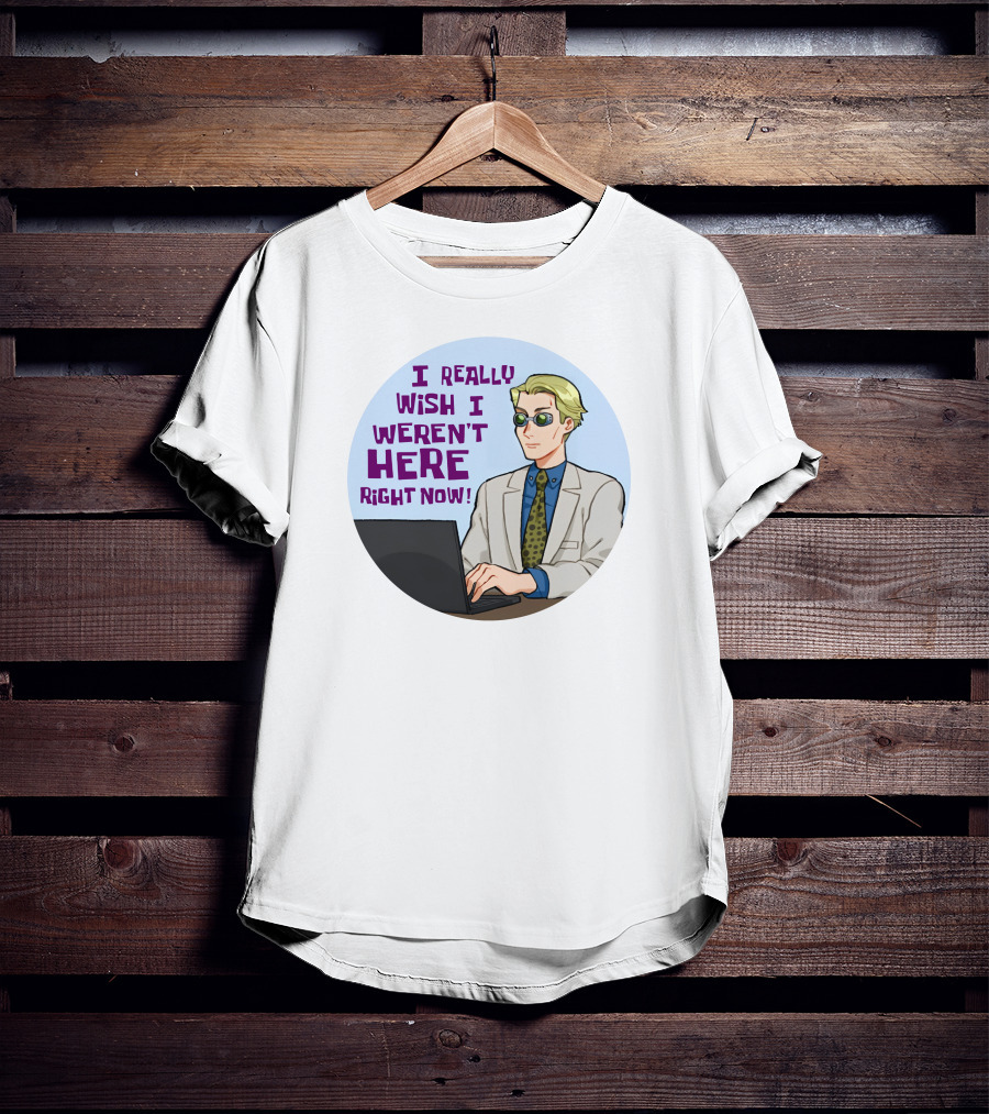 I Really Wish I Weren't Here Right Now Jujutsu Character With Sunglasses T-Shirt