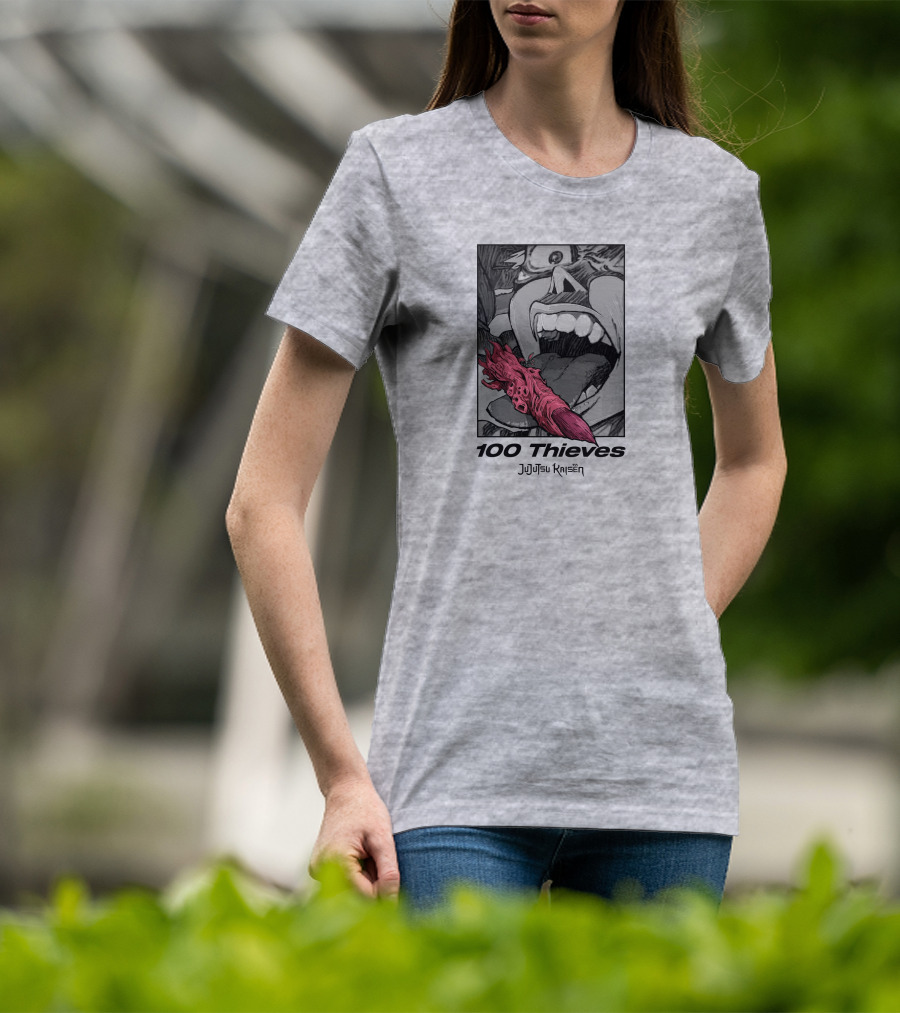 100 Thieves Jujutsu Kaisen Collaboration Manga T-Shirt