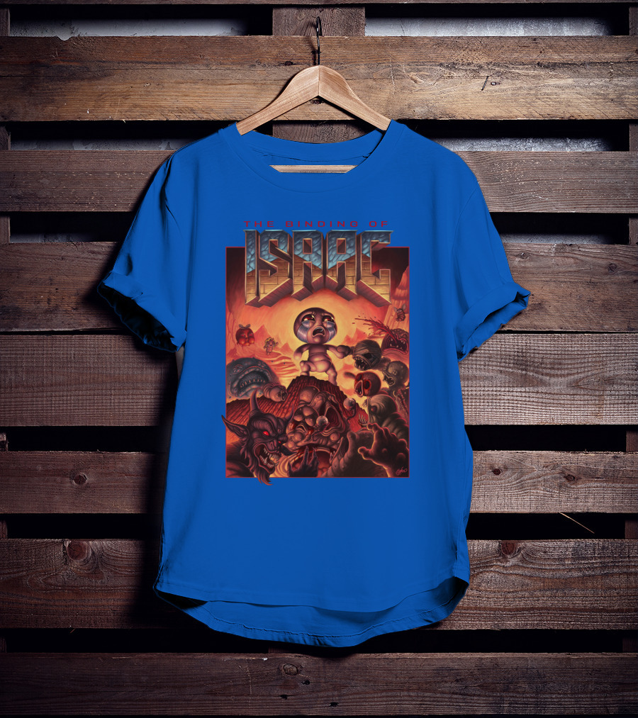 The Binding Of Isaac Dramatic Monster Battle Scene With Detailed Character T-Shirt