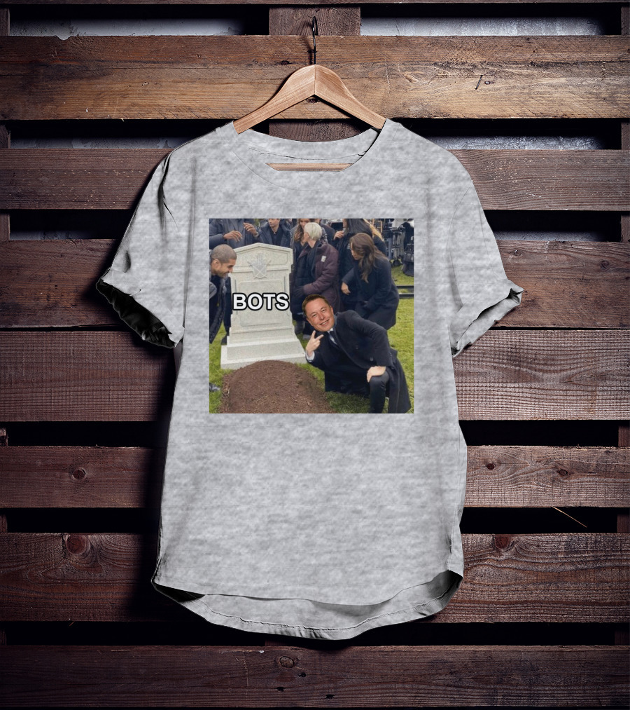 Elon Musk Bots Meme Graveyard Scene T-Shirt