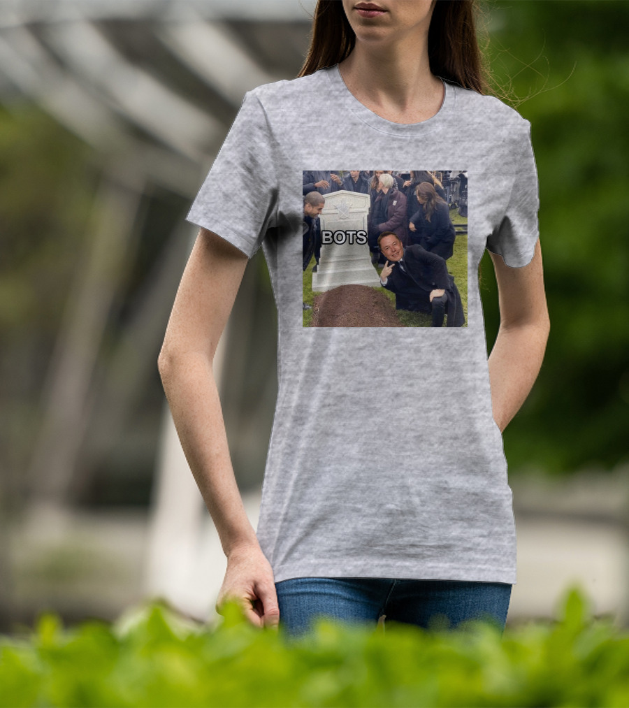 Elon Musk Bots Meme Graveyard Scene T-Shirt