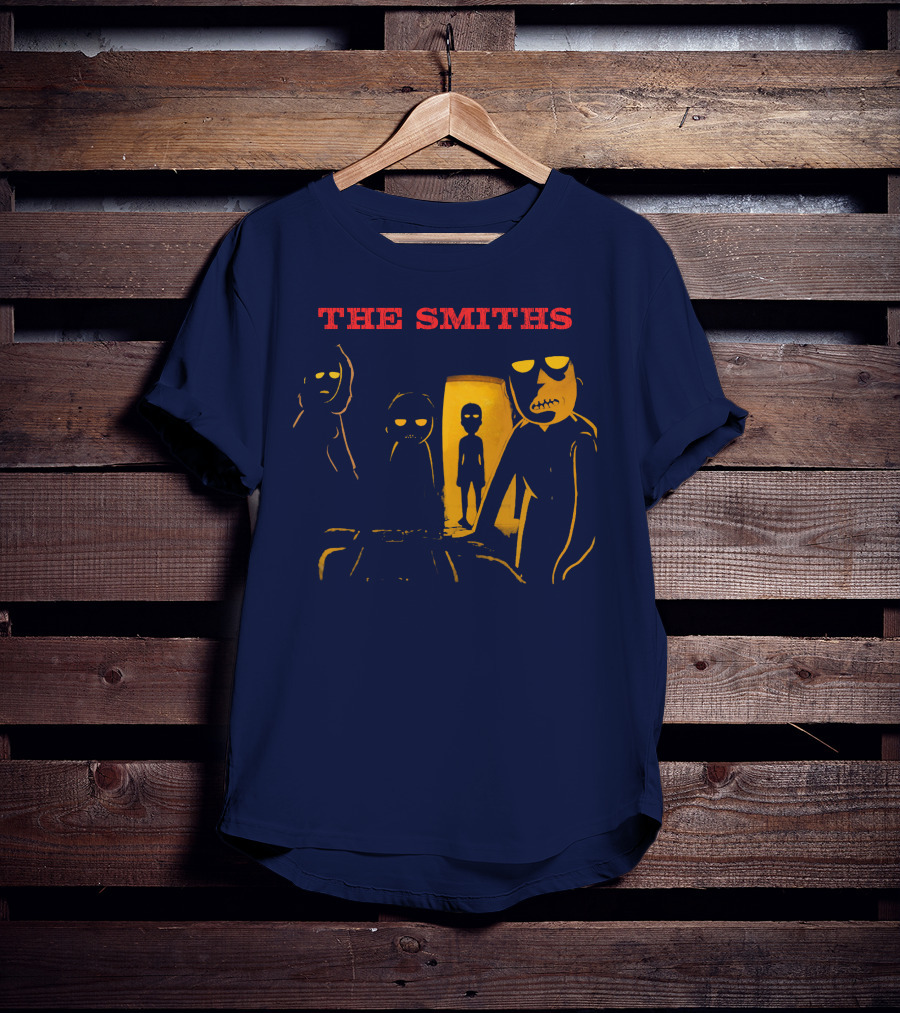 THE SMITHS Yellow Characters In Darkened Room With Doorway Light T-Shirt