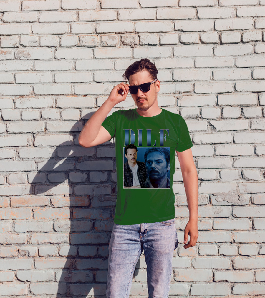 Charlie Swan DILF Mustache Double T-Shirt