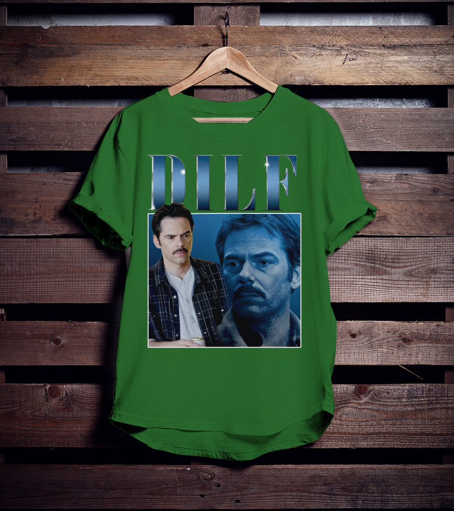 Charlie Swan DILF Mustache Double T-Shirt