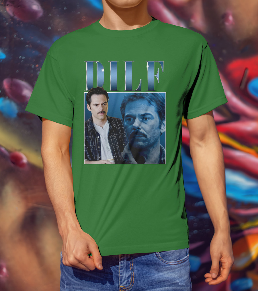 Charlie Swan DILF Mustache Double T-Shirt