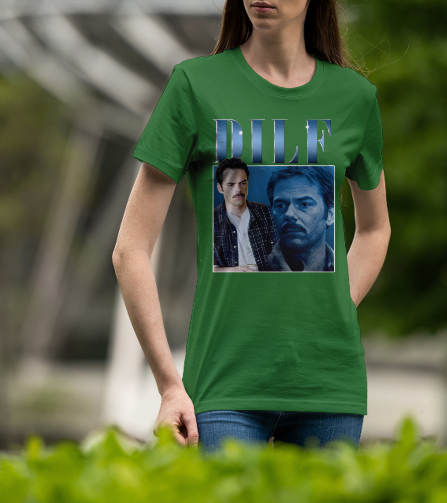 Charlie Swan DILF Mustache Double T-Shirt