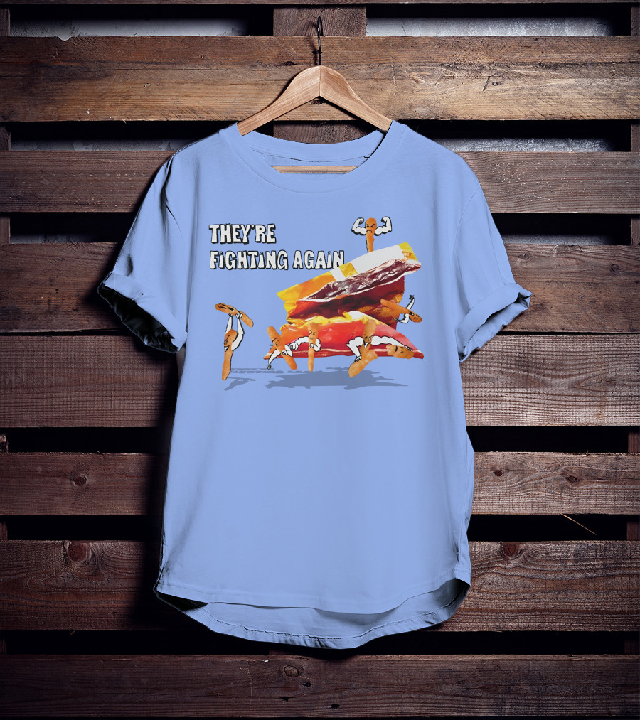 They're Fighting Again Pretzel Snack Showdown Fun T-Shirt