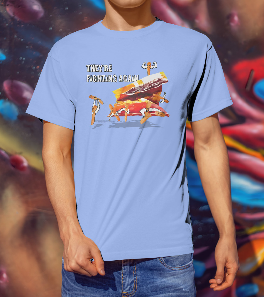 They're Fighting Again Pretzel Snack Showdown Fun T-Shirt