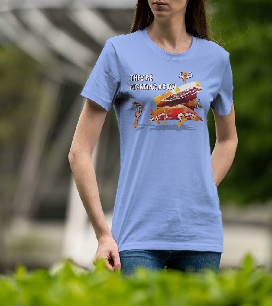 They're Fighting Again Pretzel Snack Showdown Fun T-Shirt