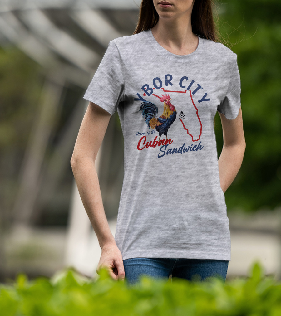 Ybor City Florida Rooster Home Of The Cuban Sandwich T-Shirt