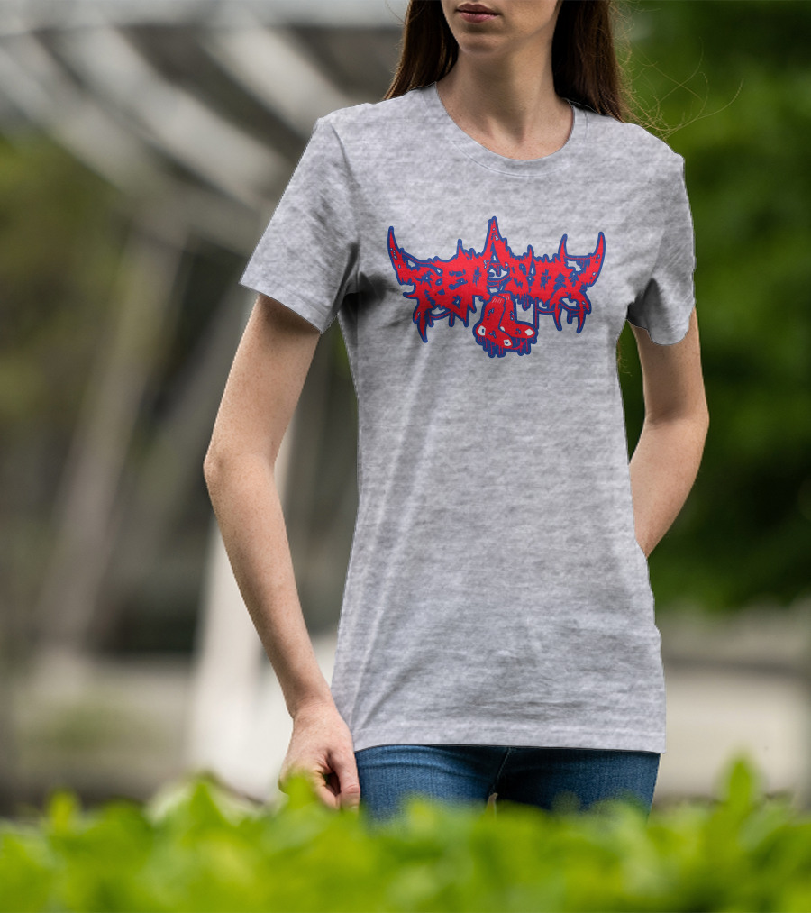 Death Metal Style Red Sox Emo T-Shirt
