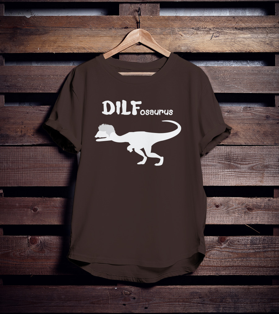 DILFosaurus Dinosaur Silhouette With Hairstyle T-Shirt