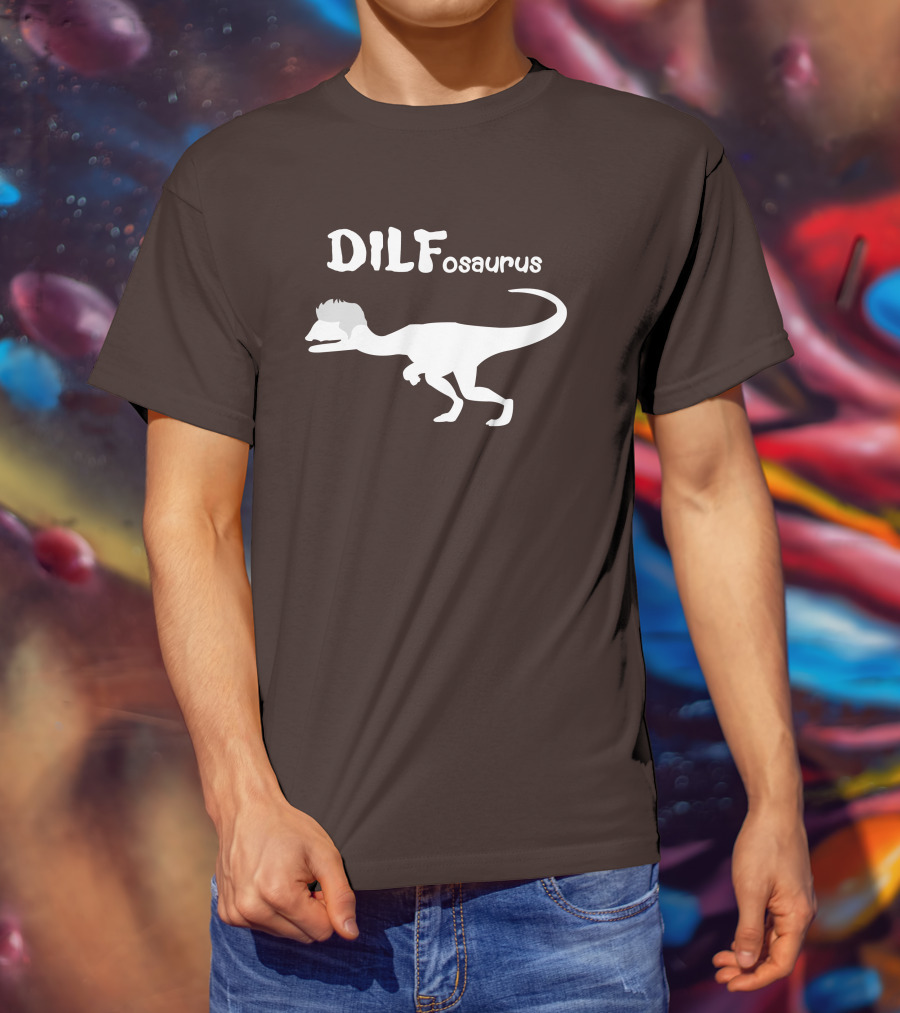 DILFosaurus Dinosaur Silhouette With Hairstyle T-Shirt