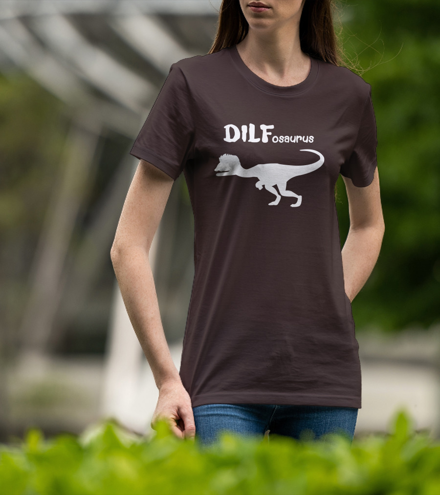 DILFosaurus Dinosaur Silhouette With Hairstyle T-Shirt