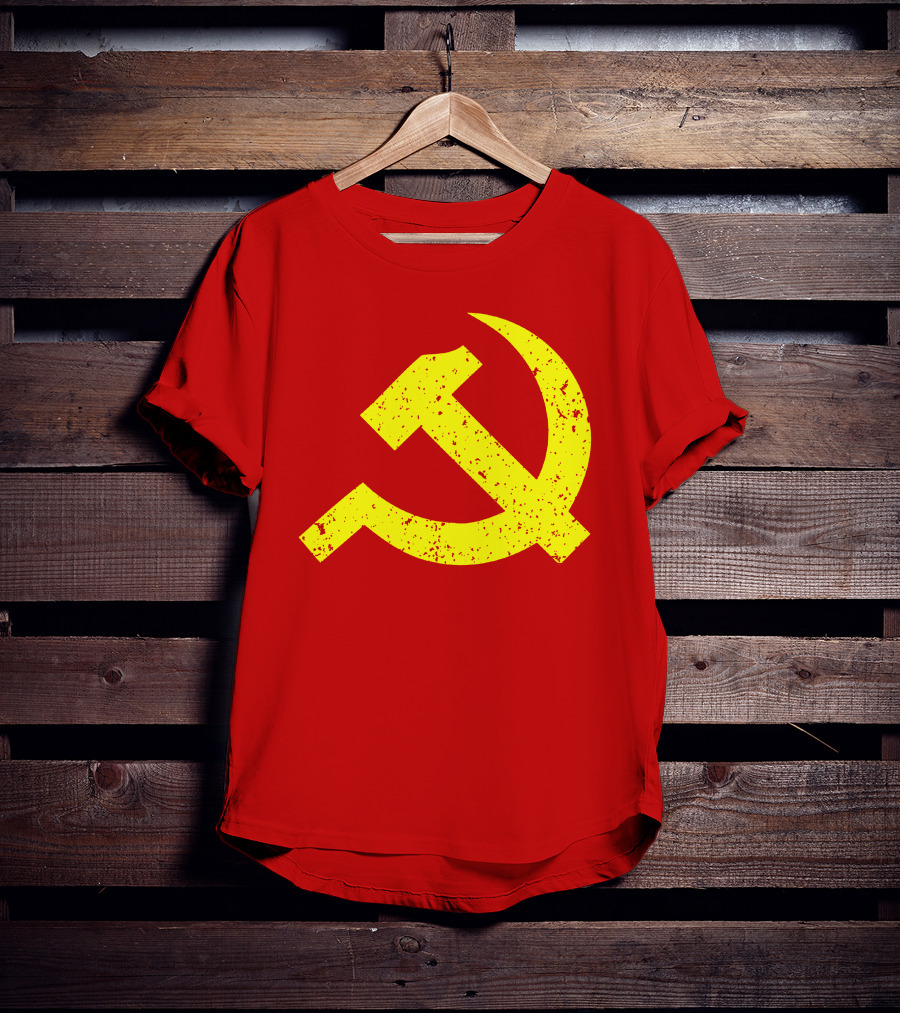 Aaron Spacethug Hammer And Sickle Communist Party Flag T-Shirt