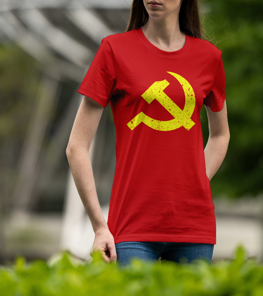 Aaron Spacethug Hammer And Sickle Communist Party Flag T-Shirt