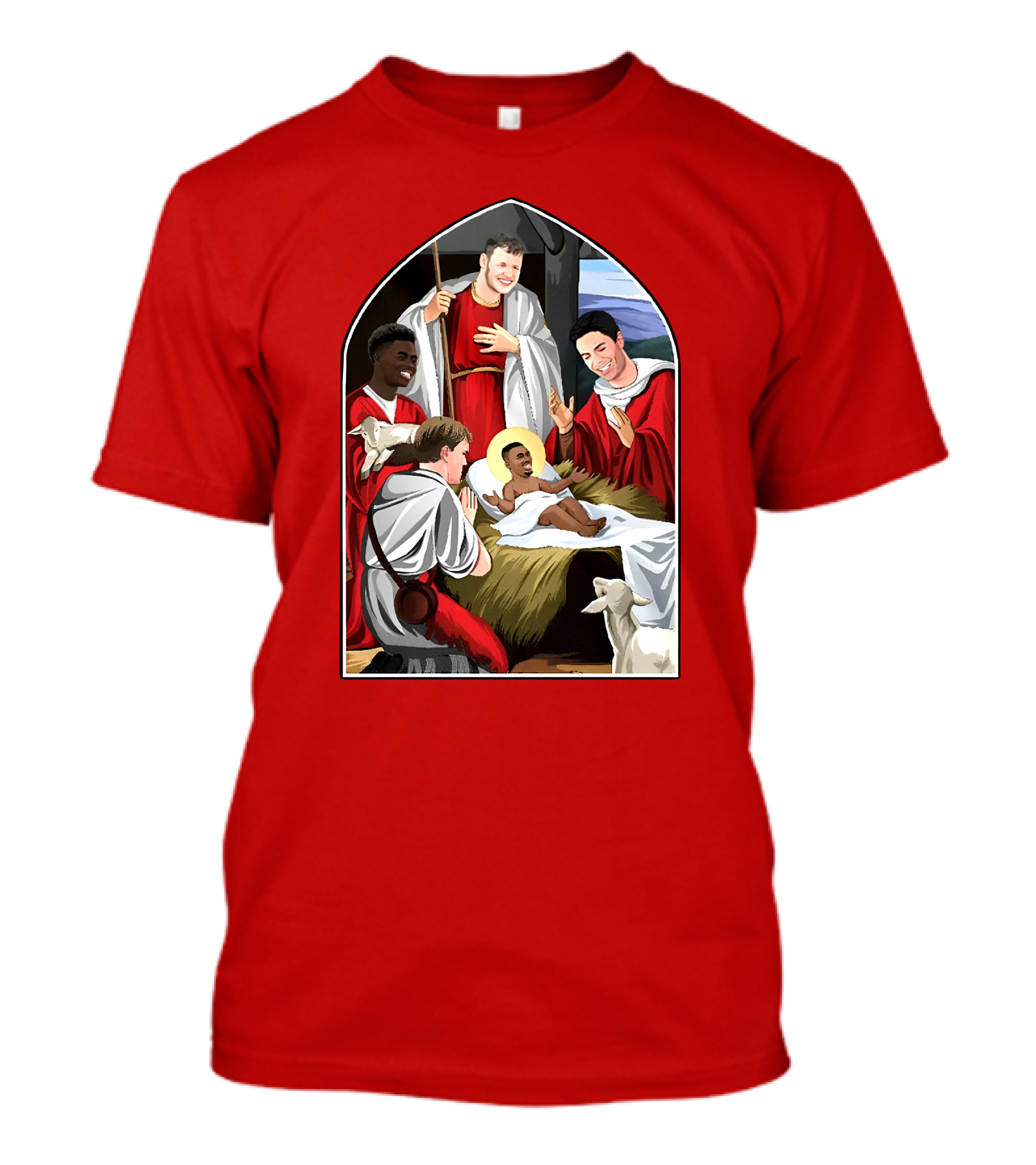 Victoriamscott Adults Jesus Saka Nativity Gunners Christmas Jumper T-Shirt