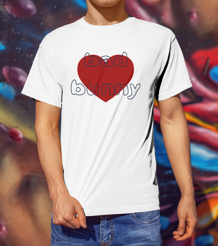 Bad Bunny Red Heart Sanbenito T-Shirt