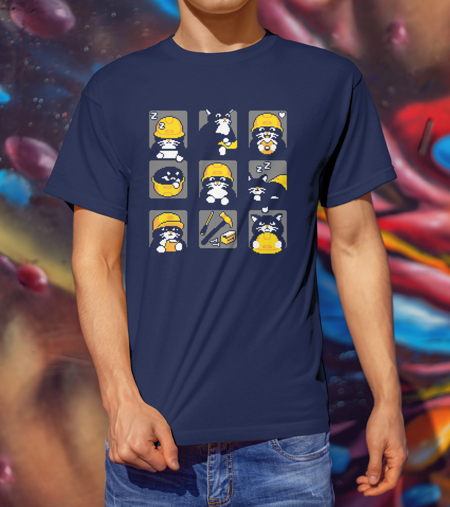 Rawpaw Ink Store Cats With Jobs Construction Workers Icons T-Shirt