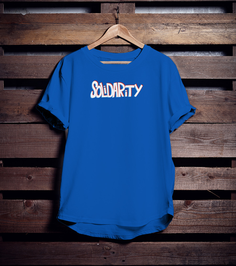 Solidaritycouk Solidarity Dyed Blue Text T-Shirt