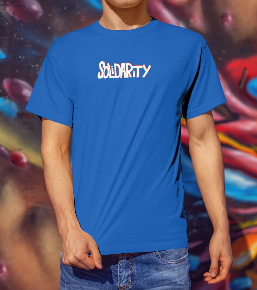 Solidaritycouk Solidarity Dyed Blue Text T-Shirt