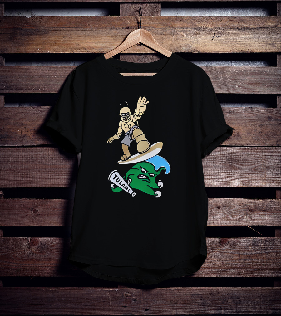 UCF Knight Surfing Tulane Green Wave Athletic Rivalry T-Shirt