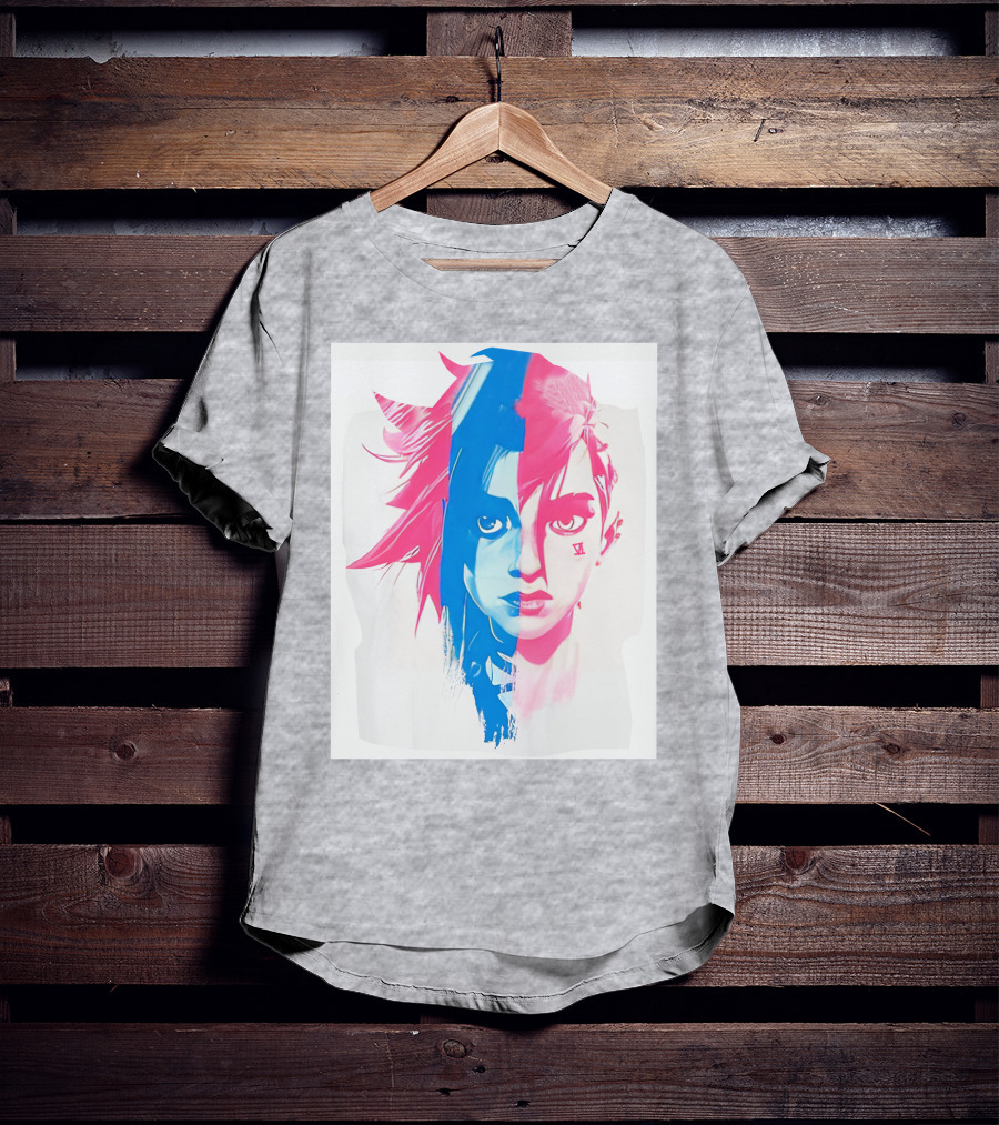 Arcaneshow Vi And Jinx Split Face T-Shirt
