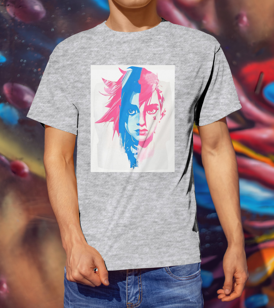 Arcaneshow Vi And Jinx Split Face T-Shirt