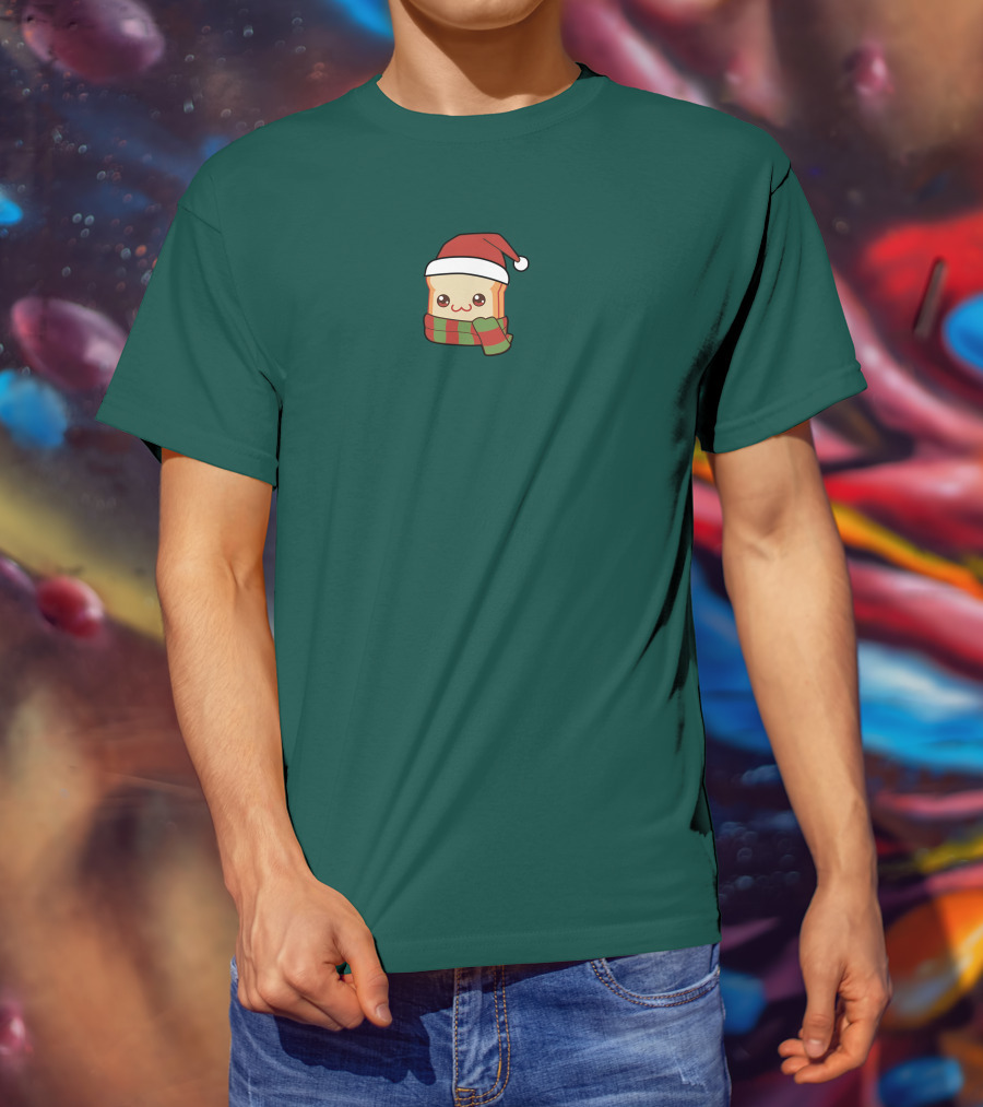 Friendship Bread Shop Christmas Bread Santa Hat And Scarf T-Shirt