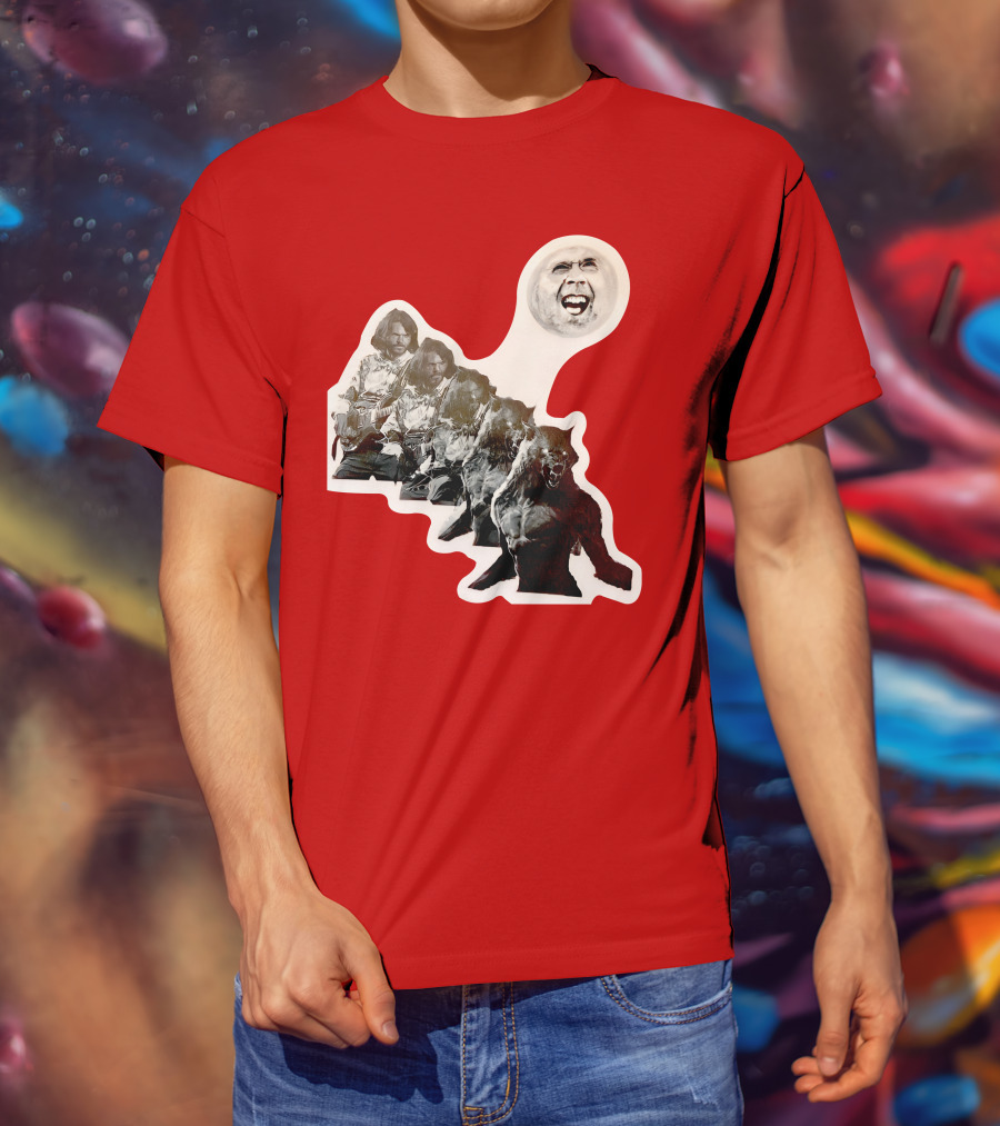 Hilarious Meme Jeffrey Wolf Transformation Full Moon Face Reaction T-Shirt