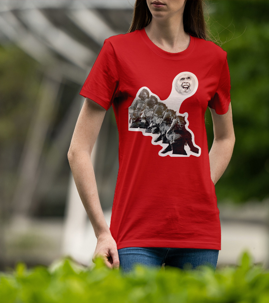 Hilarious Meme Jeffrey Wolf Transformation Full Moon Face Reaction T-Shirt