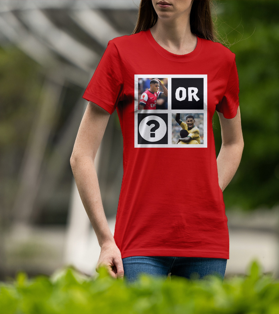 Redmancdesigns Walcott Or Pele Soccer Icons Question Mark Retro Combo T-Shirt
