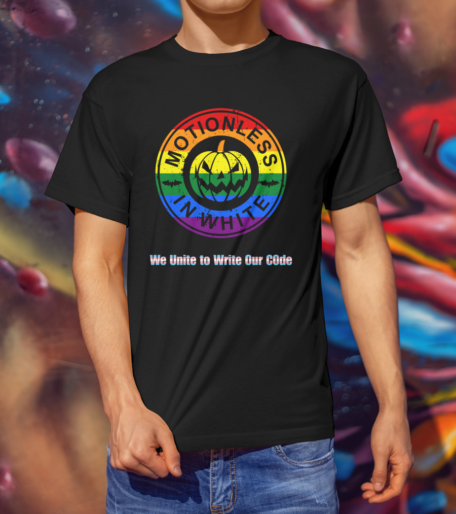 Pride Pumpkin Motionless In White Rainbow We Unite To Write Our Code T-Shirt