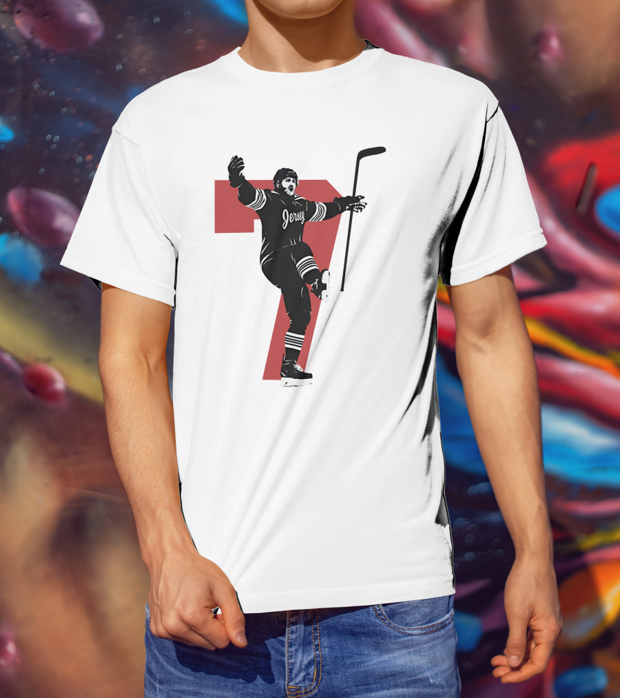 Jersey Number Seven Devils Youth Foundation Dougie Official Hockey Merchandise T-Shirt